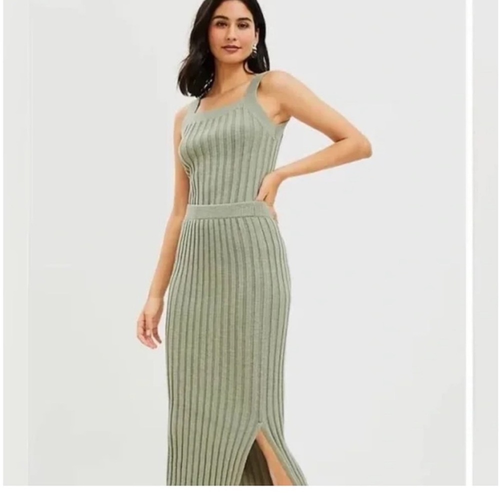 LOFT Sage Ribbed Knit set